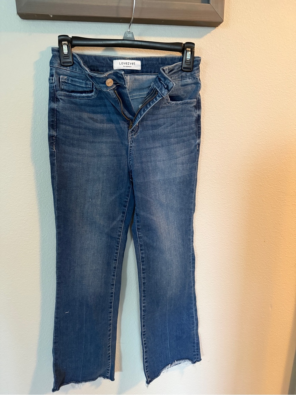 Love + Vet Mid-Rise Cropped Jeans in Dark Blue